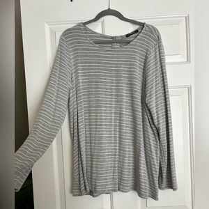 Gray/White Stripe Soft Tunic/Shirt, 1x, Never Worn, from Chic Soul